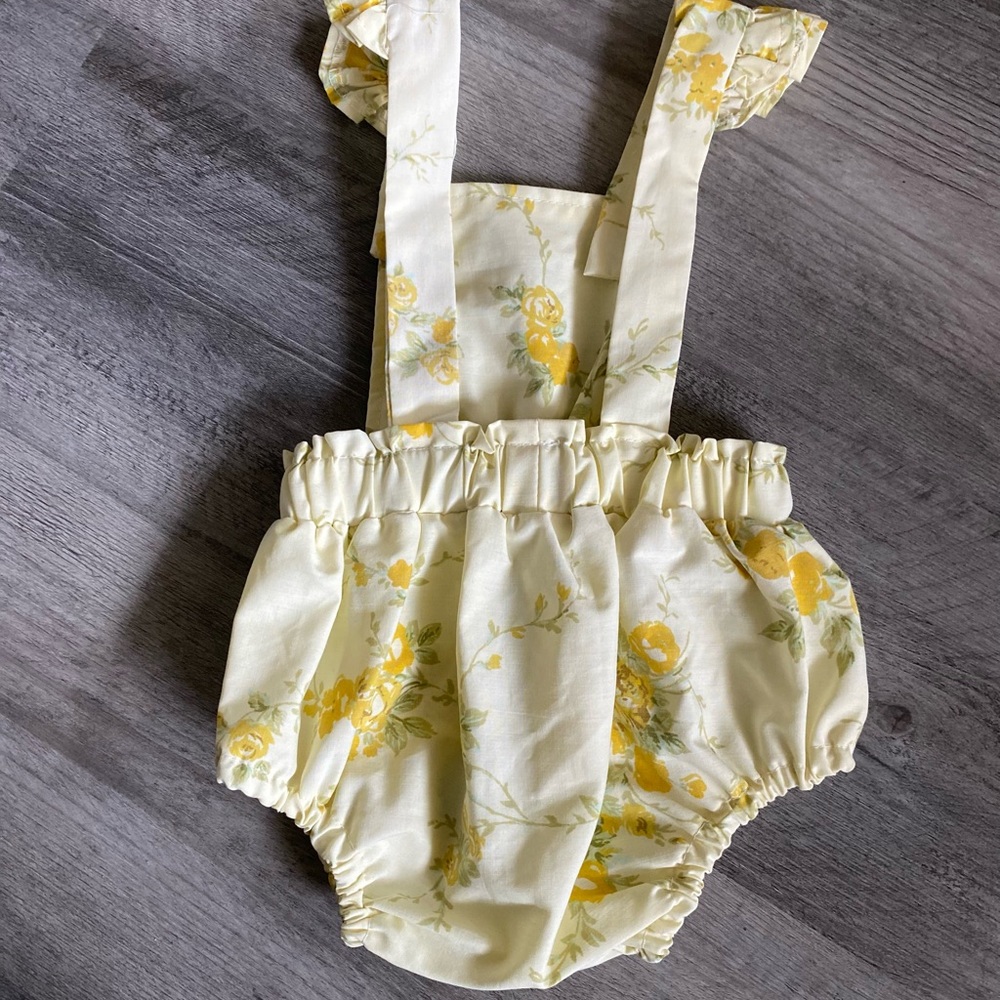 Hand made Baby girl onesie overalls - Picture 2 of 2